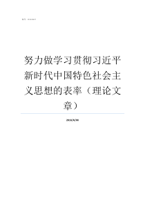 努力做学习贯彻习近平新时代中国特色社会主义思想的表率理论文章