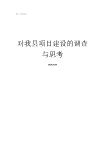 对我县项目建设的调查与思考县项目建设和推进中心