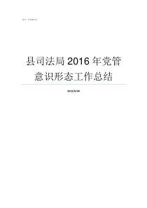 县司法局2016年党管意识形态工作总结