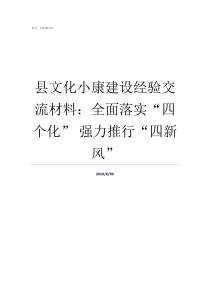 县文化小康建设经验交流材料全面落实四个化nbsp强力推行四新风文化小康建设