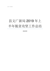 县文广新局2019年上半年脱贫攻坚工作总结2019文广新局怎么改革