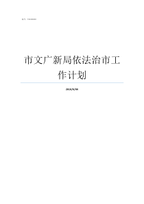 市文广新局依法治市工作计划艾湖广新海工