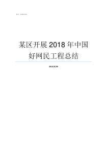 某区开展2018年中国好网民工程总结