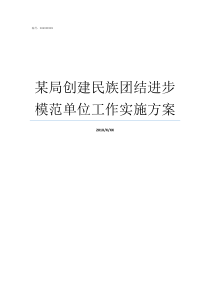 某局创建民族团结进步模范单位工作实施方案民族团结进步创建情况