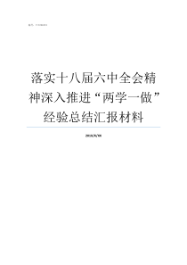 落实十八届六中全会精神深入推进两学一做经验总结汇报材料贯彻落实市委全会情况