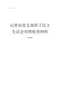 记者站党支部班子民主生活会对照检查材料党支部委员