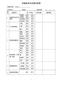 实验室安全自查记录表