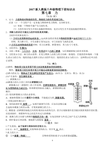 2017新人教版-八年级物理下册-知识点总结