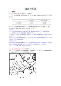 2013年高考真题地理学科分类汇编-25环境保护