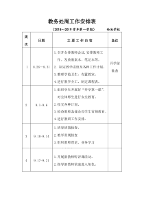 教务处周工作安排表