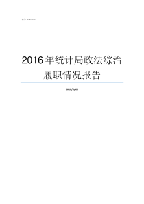 2016年统计局政法综治履职情况报告