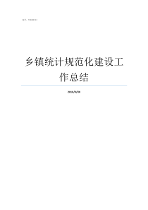 乡镇统计规范化建设工作总结湖北乡镇规范化建设