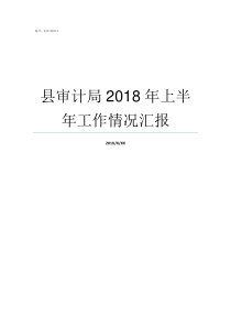 县审计局2018年上半年工作情况汇报2018年兰州市审计局入围