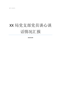 XX局党支部党员谈心谈话情况汇报党支部汇报