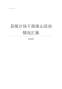 县统计局干部谈心活动情况汇报支部谈心谈话情况汇报