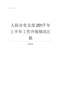 人防办党支部2017年上半年工作开展情况汇报2019党支部会议记录