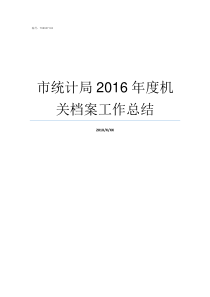 市统计局2016年度机关档案工作总结