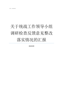 关于统战工作领导小组调研检查反馈意见整改落实情况的汇报