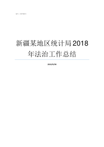 新疆某地区统计局2018年法治工作总结