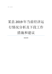 某县2019年当前经济运行情况分析及下段工作措施和建议