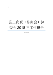 县工商联总商会执委会2018年工作报告工商联会