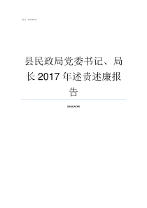 县民政局党委书记局长2017年述责述廉报告局党组书记和局长