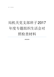 局机关党支部班子2017年度专题组织生活会对照检查材料