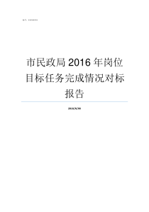 市民政局2016年岗位目标任务完成情况对标报告