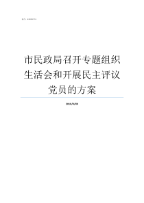 市民政局召开专题组织生活会和开展民主评议党员的方案