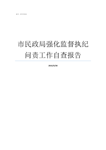 市民政局强化监督执纪问责工作自查报告