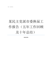 某民主党派市委换届工作报告五年工作回顾及十年总结