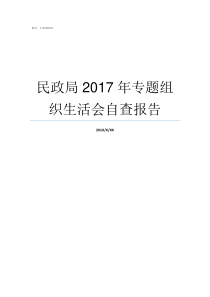 民政局2017年专题组织生活会自查报告昆明2019年民政局文件