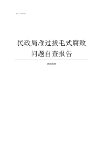 民政局雁过拔毛式腐败问题自查报告