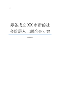 筹备成立XX市新的社会阶层人士联谊会方案