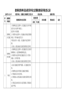 架桥机特种设备检修保养检查记录