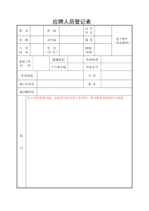 应聘人员登记表---中国航天科工集团公司