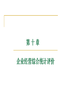 第十章企业经营综合统计评价