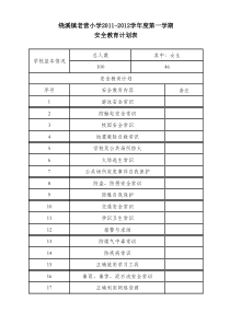 学校安全教育工作计划表