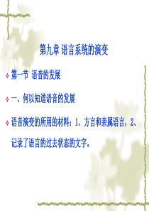 第九章 语言系统的演变第一节 语音的发展一、何以知道语音