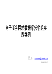 电子商务网站数据库营销的实践案例