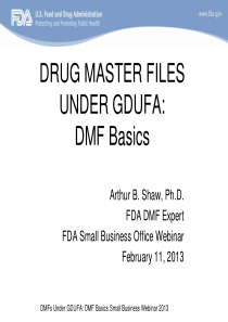 FDA DMF培训