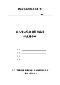 钻孔灌注桩旋挖钻机成孔作业指导书