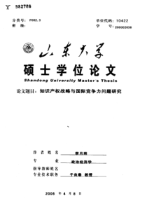 知识产权战略与国际竞争力问题研究