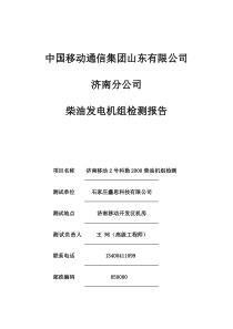 柴油发电机组检测报告