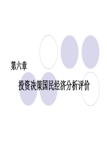 第六章投资决策国民经济分析评价