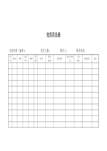 党员、流动党员、入党积极分子花名册