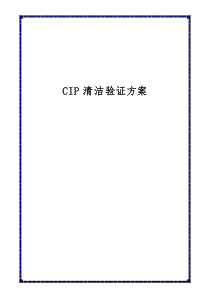 CIP清洁验证方案