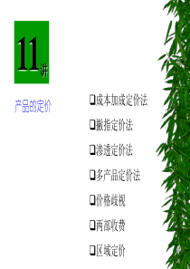 第十一讲 定价决策