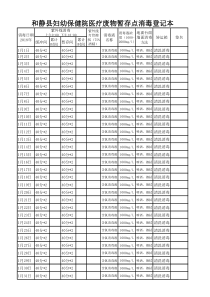 2018医疗废物暂存点消毒登记本