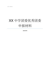 XX中学团委优秀团委申报材料团委加强宣传优秀